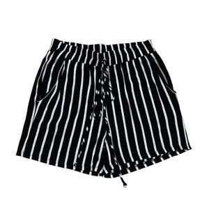 Frumos Women's M Medium Lounge Shorts Striped Rayon Blend Elastic Waist